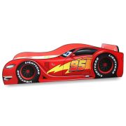 Pat masina Fulger Speed pentru baieti 2-8 ani cu Saltea cu lana SafeNest 140x70x6 cm PC-P-MK-SPD-70