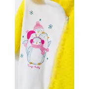 Salopeta pentru bebelusi de iarna Pinguins, Tongs baby (Culoare: Galben, Marime: 6-9 luni) JEMtgs_4531_6