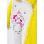 Salopeta pentru bebelusi de iarna Pinguins, Tongs baby (Culoare: Portocaliu, Marime: 3-6 Luni) JEMtgs_4531_2