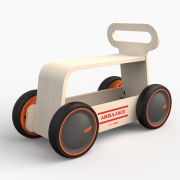 Jucarie din lemn 3 in 1 Ambulanta DriveMe Wood: masinuta ride-on, premergator si carucior de jucarii MamaToyz JEMMtyz_rideonwood1