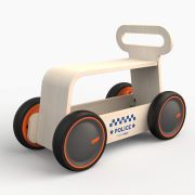 Jucarie din lemn 3 in 1 Politie DriveMe Wood: masinuta ride-on, premergator si carucior de jucarii MamaToyz JEMMtyz_rideonwood2
