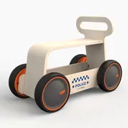 Jucarie din lemn 3 in 1 Politie DriveMe Wood: masinuta ride-on, premergator si carucior de jucarii MamaToyz JEMMtyz_rideonwood2