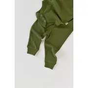 Set 3 piese: body cu maneca lunga, panataloni lungi si caciulita din bumbac organic si modal - Verde, Baby Cosy (Marime: 3-6 Luni) JEMBC-CSYM22512-3