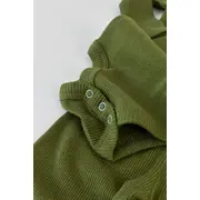 Set 3 piese: body cu maneca lunga, panataloni lungi si caciulita din bumbac organic si modal - Verde, Baby Cosy (Marime: 3-6 Luni) JEMBC-CSYM22512-3