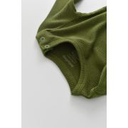 Set 3 piese: body cu maneca lunga, panataloni lungi si caciulita din bumbac organic si modal - Verde, Baby Cosy (Marime: 6-9 luni) JEMBC-CSYM22512-6