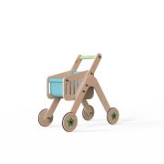 Cos de cumparaturi si antepremergator din lemn 2 in 1 MamaToyz JEMMtyz_shopper