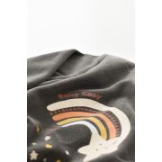 Salopeta Curcubeu cu maneca lunga si botosei din 80%bumbac organic si 20% poliester - Antracit, Baby Cosy (Marime: 3-6 Luni) JEMBC-CSYK6002-3