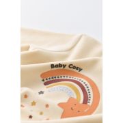 Salopeta Curcubeu cu maneca lunga si botosei din 80%bumbac organic si 20% poliester - Crem, Baby Cosy (Marime: 3-6 Luni) JEMBC-CSYK6001-3