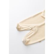 Salopeta Curcubeu cu maneca lunga si botosei din 80%bumbac organic si 20% poliester - Crem, Baby Cosy (Marime: 6-9 luni) JEMBC-CSYK6001-6