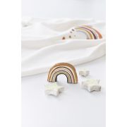 Salopeta Curcubeu cu maneca lunga si botosei din 80%bumbac organic si 20% poliester - Ecru, Baby Cosy (Marime: 6-9 luni) JEMBC-CSYK6000-6