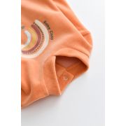 Salopeta Curcubeu cu maneca lunga si botosei din 80%bumbac organic si 20% poliester - Portocaliu, Baby Cosy (Marime: 0-3 Luni) JEMBC-CSYK6003-0