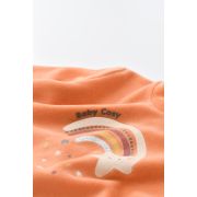 Salopeta Curcubeu cu maneca lunga si botosei din 80%bumbac organic si 20% poliester - Portocaliu, Baby Cosy (Marime: 0-3 Luni) JEMBC-CSYK6003-0