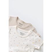 Set 2 body-uri bebe unisex -100% bumbac organic - Ecru cu buline, Baby Cosy (Marime: 12-18 Luni) JEMBC-CSY5754-12