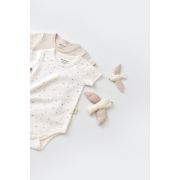 Set 2 body-uri bebe unisex -100% bumbac organic - Ecru cu buline, Baby Cosy (Marime: 12-18 Luni) JEMBC-CSY5754-12