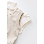 Set 2 body-uri fara maneci bebe unisex -100% bumbac organic - Crem cu buline, Baby Cosy (Marime: 9-12 luni) JEMBC-CSY5704-9