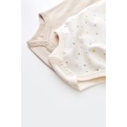 Set 2 body-uri fara maneci bebe unisex -100% bumbac organic - Ecru cu buline, Baby Cosy (Marime: 12-18 Luni) JEMBC-CSY5703-12
