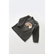 Set Curcubeu cu bluzita cu maneca lunga si panataloni lungi din 80%bumbac organic si 20% poliester - Antracit, Baby Cosy (Marime: 3-6 Luni) JEMBC-CSYK6007-3
