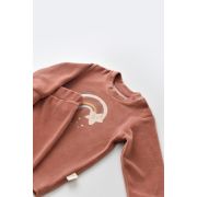 Set Curcubeu cu bluzita cu maneca lunga si panataloni lungi din 80%bumbac organic si 20% poliester - Caramiziu, Baby Cosy (Marime: 9-12 luni) JEMBC-CSYK6009-9