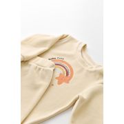 Set Curcubeu cu bluzita cu maneca lunga si panataloni lungi din 80%bumbac organic si 20% poliester - Crem, Baby Cosy (Marime: 18-24 Luni) JEMBC-CSYK6006-18