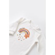 Set Curcubeu cu bluzita cu maneca lunga si panataloni lungi din 80%bumbac organic si 20% poliester - Ecru, Baby Cosy (Marime: 3-6 Luni) JEMBC-CSYK6005-3
