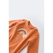 Set Curcubeu cu bluzita cu maneca lunga si panataloni lungi din 80%bumbac organic si 20% poliester - Portocaliu, Baby Cosy (Marime: 18-24 Luni) JEMBC-CSYK6008-18