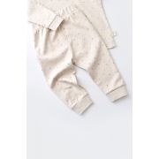 Set bluzita cu maneca lunga si panataloni lungi - bumbac organic 100% - Crem cu buline, Baby Cosy (Marime: 3-6 Luni) JEMBC-CSY2011-3