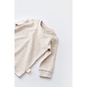 Set bluzita cu maneca lunga si panataloni lungi - bumbac organic 100% - Crem cu buline, Baby Cosy (Marime: 3-6 Luni) JEMBC-CSY2011-3
