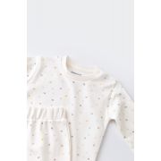 Set bluzita cu maneca lunga si panataloni lungi - bumbac organic 100% - Ecru cu buline, Baby Cosy (Marime: 12-18 Luni) JEMBC-CSY2010-12