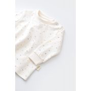Set bluzita cu maneca lunga si panataloni lungi - bumbac organic 100% - Ecru cu buline, Baby Cosy (Marime: 18-24 Luni) JEMBC-CSY2010-18