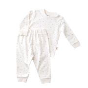 Set bluzita cu maneca lunga si panataloni lungi - bumbac organic 100% - Ecru cu buline, Baby Cosy (Marime: 6-9 luni) JEMBC-CSY2010-6