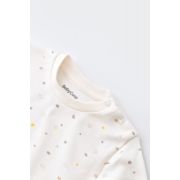 Set bluzita cu maneca lunga si panataloni lungi - bumbac organic 100% - Ecru cu buline, Baby Cosy (Marime: 6-9 luni) JEMBC-CSY2010-6