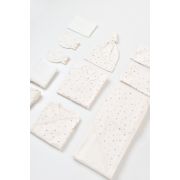 Set de 10 piese pentru nou nascut - 100% bumbac organic - Ecru cu buline, Baby Cosy JEMBC-CSY5109