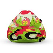 Fotoliu Units Puf Bean Bag tip para L, impermeabil, indoor/outdoor, sac interior, cu maner, 80 x 80 x 60 cm, Abstract Jungle Pepene BEANUNB-PR-L-EXT-179