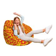 Fotoliu Units Puf Bean Bag tip para L, impermeabil, indoor/outdoor, sac interior, cu maner, 80 x 80 x 60 cm, Minecraft Foc BEANUNB-PR-L-EXT-200