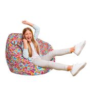 Fotoliu Units Puf Bean Bag tip para L, impermeabil, indoor/outdoor, sac interior, cu maner, 80 x 80 x 60 cm, candy rainbows BEANUNB-PR-L-EXT-058