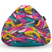Fotoliu Units Puf Bean Bag tip para L, impermeabil, indoor/outdoor, sac interior, cu maner, 80 x 80 x 60 cm, graffiti abstract grunge BEANUNB-PR-L-EXT-098