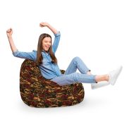 Fotoliu Units Puf Bean Bag tip para L, impermeabil, indoor/outdoor, sac interior, cu maner, 80 x 80 x 60 cm, guns & roses BEANUNB-PR-L-EXT-134