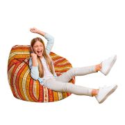 Fotoliu Units Puf Bean Bag tip para L, impermeabil, indoor/outdoor, sac interior, cu maner, 80 x 80 x 60 cm, hieroglife egiptene BEANUNB-PR-L-EXT-039
