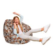 Fotoliu Units Puf Bean Bag tip para L, impermeabil, indoor/outdoor, sac interior, cu maner, 80 x 80 x 60 cm, invazia animalelor BEANUNB-PR-L-EXT-109