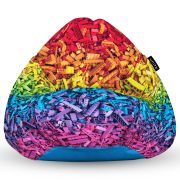 Fotoliu Units Puf Bean Bag tip para L, impermeabil, indoor/outdoor, sac interior, cu maner, 80 x 80 x 60 cm, lego curcubeu BEANUNB-PR-L-EXT-074