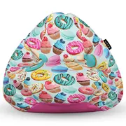 Fotoliu Units Puf Bean Bag tip para L, impermeabil, indoor/outdoor, sac interior, cu maner, 80 x 80 x 60 cm, macarons BEANUNB-PR-L-EXT-056