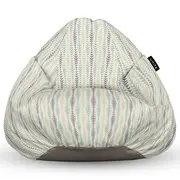 Fotoliu Units Puf Bean Bag tip para L, impermeabil, indoor/outdoor, sac interior, cu maner, 80 x 80 x 60 cm, motiv frunze verticale BEANUNB-PR-L-EXT-015