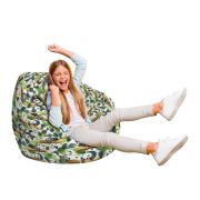 Fotoliu Units Puf Bean Bag tip para L, impermeabil, indoor/outdoor, sac interior, cu maner, 80 x 80 x 60 cm, panda BEANUNB-PR-L-EXT-136