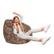 Fotoliu Units Puf Bean Bag tip para L, impermeabil, indoor/outdoor, sac interior, cu maner, 80 x 80 x 60 cm, piese sah maro BEANUNB-PR-L-EXT-127