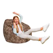 Fotoliu Units Puf Bean Bag tip para L, impermeabil, indoor/outdoor, sac interior, cu maner, 80 x 80 x 60 cm, piese sah maro BEANUNB-PR-L-EXT-127