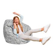 Fotoliu Units Puf Bean Bag tip para L, impermeabil, indoor/outdoor, sac interior, cu maner, 80 x 80 x 60 cm, pietre albe BEANUNB-PR-L-EXT-020