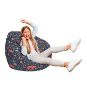 Fotoliu Units Puf Bean Bag tip para L, impermeabil, indoor/outdoor, sac interior, cu maner, 80 x 80 x 60 cm, prietenii padurii BEANUNB-PR-L-EXT-105