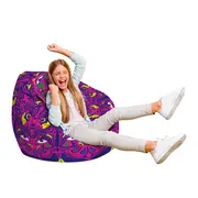 Fotoliu Units Puf Bean Bag tip para L, impermeabil, indoor/outdoor, sac interior, cu maner, 80 x 80 x 60 cm, psihedelic BEANUNB-PR-L-EXT-042