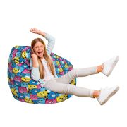 Fotoliu Units Puf Bean Bag tip para L, impermeabil, indoor/outdoor, sac interior, cu maner, 80 x 80 x 60 cm, smiley cats BEANUNB-PR-L-EXT-080