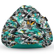 Fotoliu Units Puf Bean Bag tip para L, impermeabil, indoor/outdoor, sac interior, cu maner, 80 x 80 x 60 cm, snowboard BEANUNB-PR-L-EXT-094